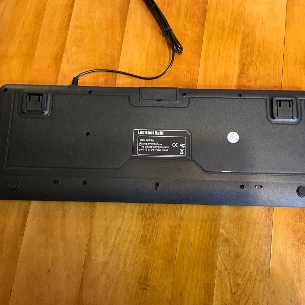 Large Print USB Wired Keyboard‎ LED Backlight Black for Computer PC Laptop